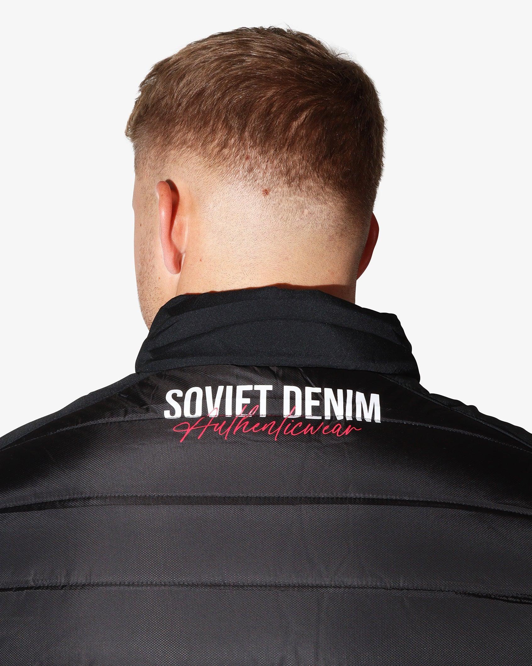 Mens Soviet Bello quilted print gilet, stylish sleeveless padded apparel with quilted pattern, suitable for casual and outdoor wear.