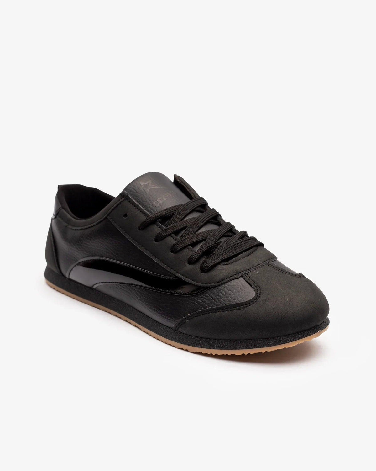 Ladies Kaylee low cut sneaker by Soviet showing white canvas upper with laces and rubber sole, casual footwear for women.