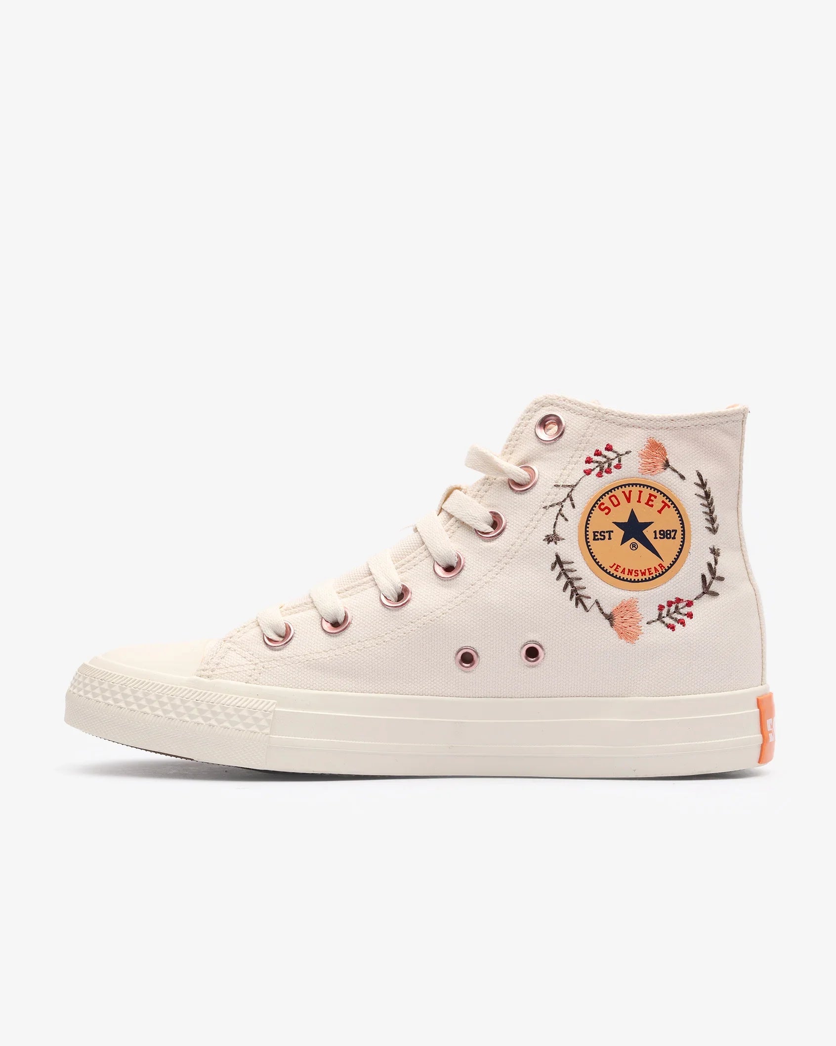 LVIPERHIFLORAL-Offwhitemono-peachfloral_3 - Soviet Denim
