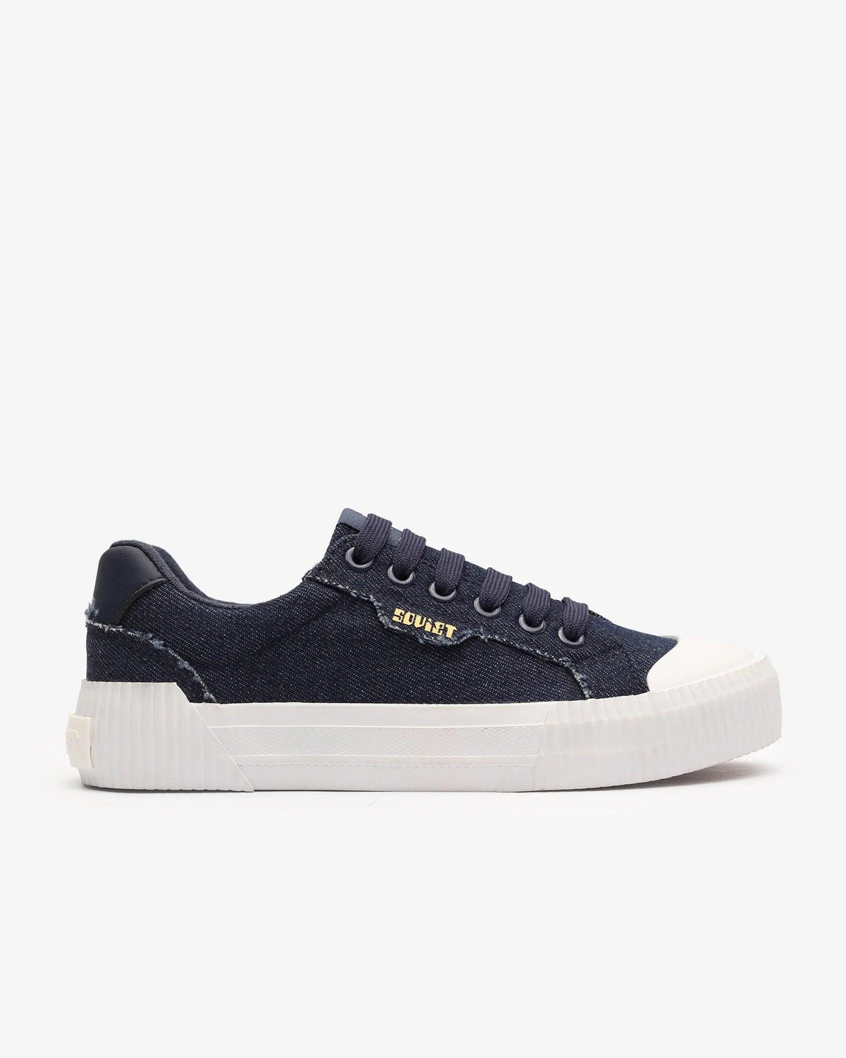 Soviet Ladies Alice low cut lace-up sneaker showing white canvas upper, white laces, and rubber sole.