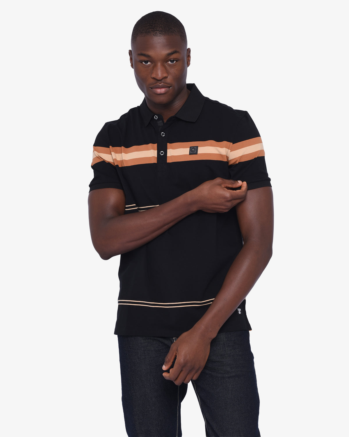 Mens Klein - Short Sleeve Yarn-Dye Stripe Golfer