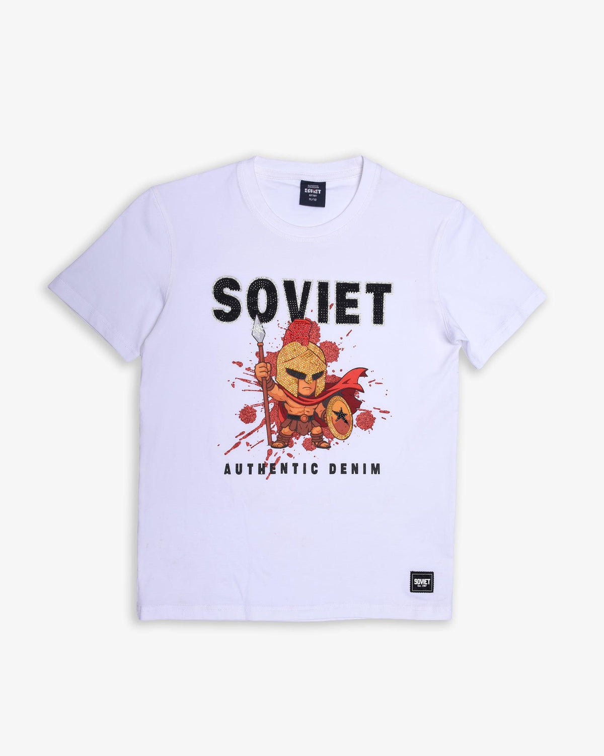 White boys' short sleeve fashion T-shirt by Soviet, featuring a casual and stylish design perfect for boys' apparel.