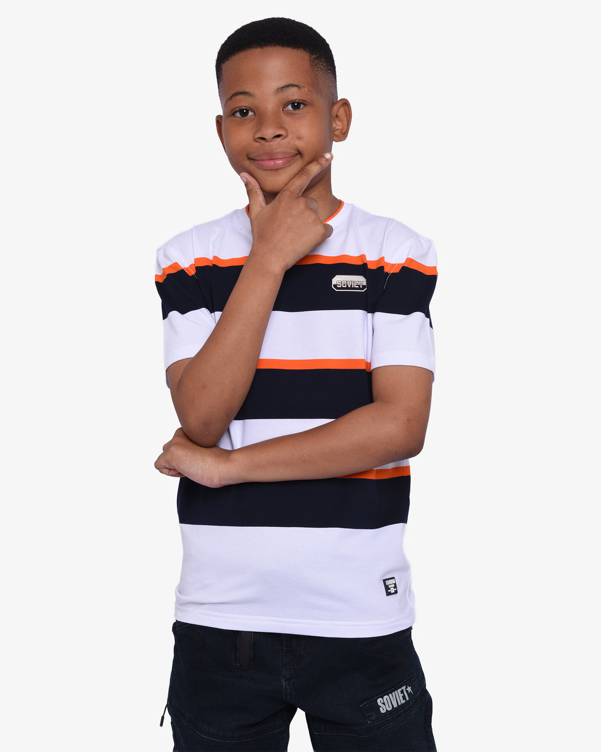 Boys Carrey - V-Neck Yarn-Dye Stripe T-Shirt