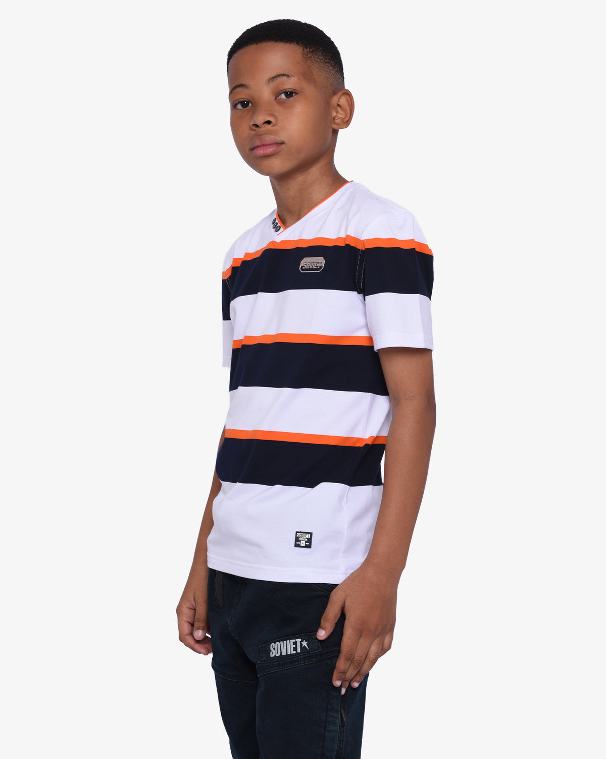 Boys Carrey - V-Neck Yarn-Dye Stripe T-Shirt