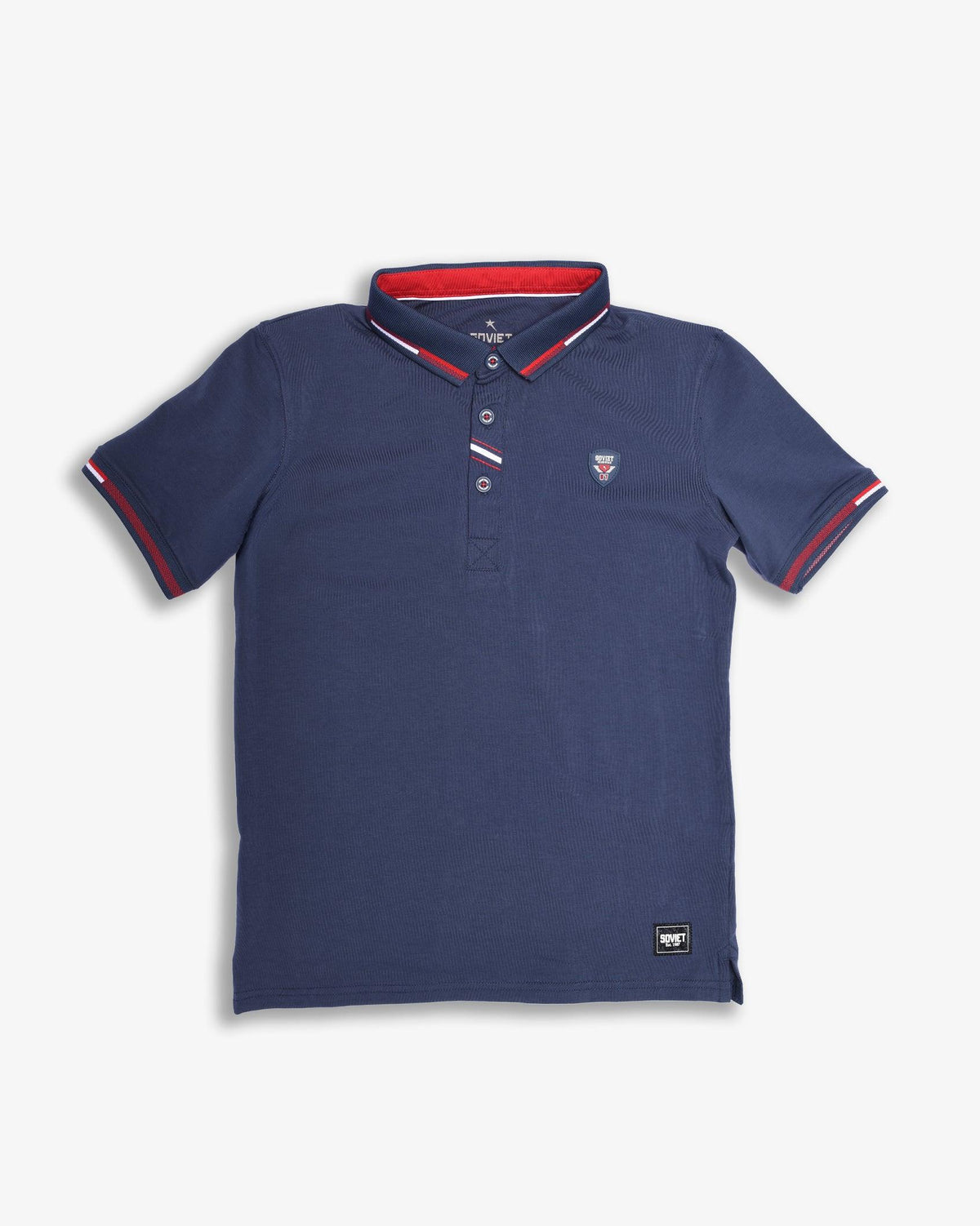 Boys Jude short sleeve fashion golfer shirt in midnight color, stylish apparel by Soviet, featuring a casual, comfortable fit.