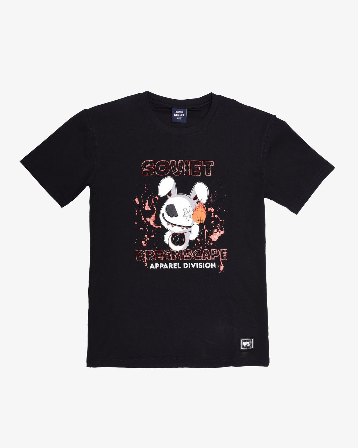 Black boys' short sleeve fashion T-shirt by Soviet, featuring a stylish design, casual fit, and comfortable cotton fabric.