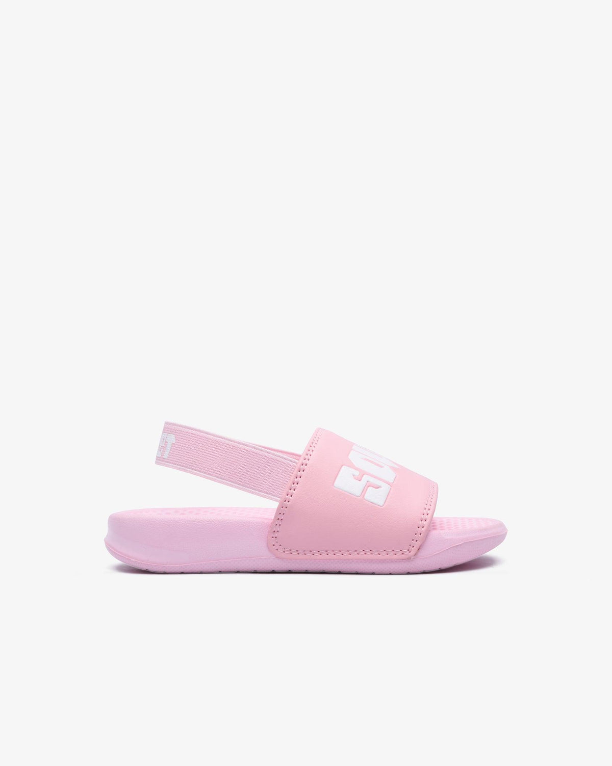 Soviet Bahamas infant casual slider sandals with strap in pink and white, featuring a bandage style design for comfortable wear