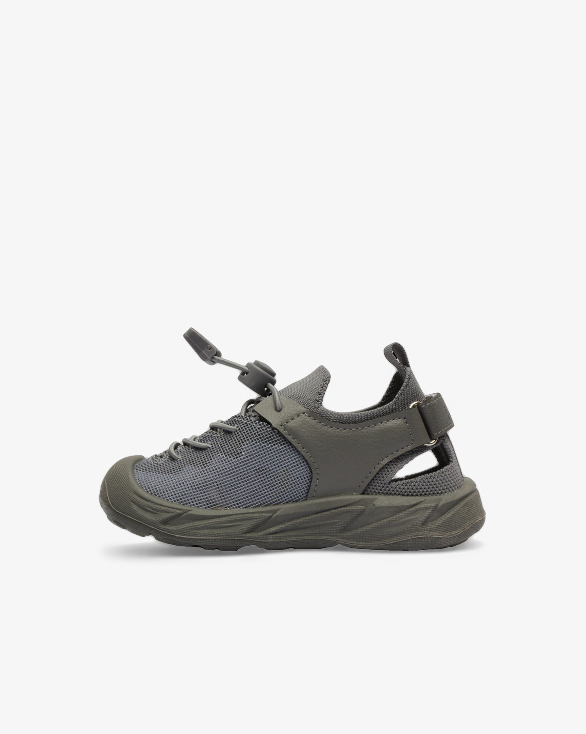 Soviet Infants Midnight Adventure Sandal in grey and charcoal, lightweight footwear with adjustable straps for little explorers.