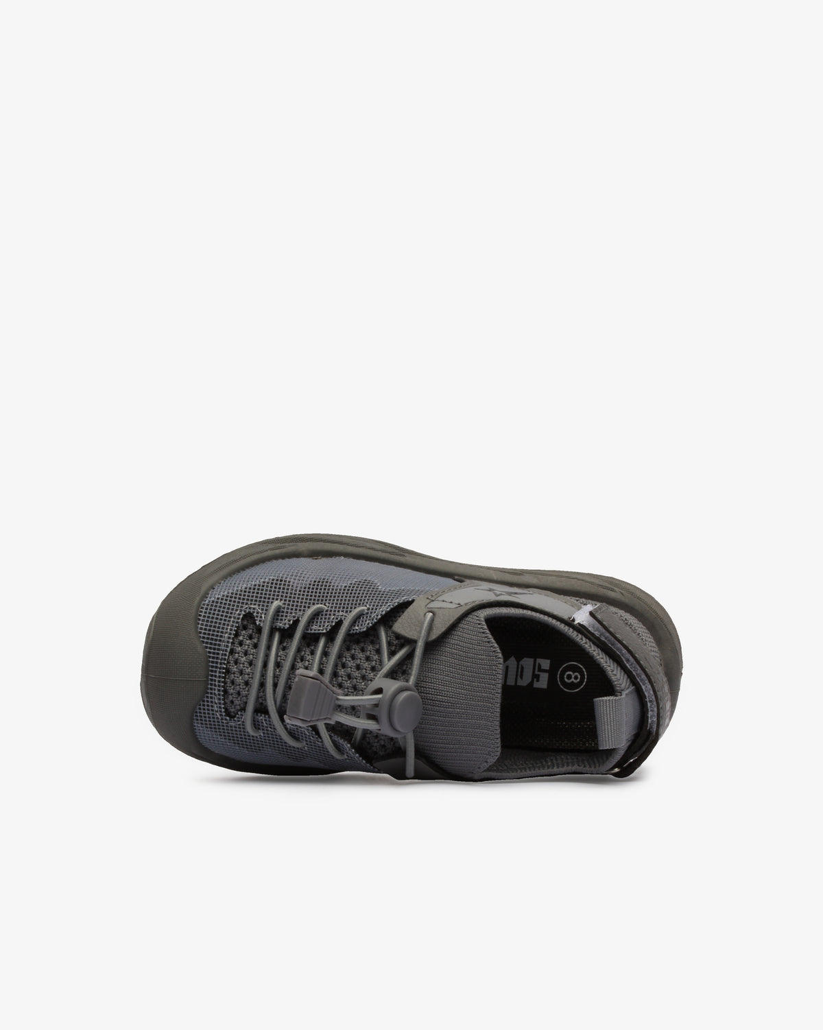 Soviet infants' Midnight Adventure Sandal in grey and charcoal, showcasing soft straps and sturdy soles for little explorers.