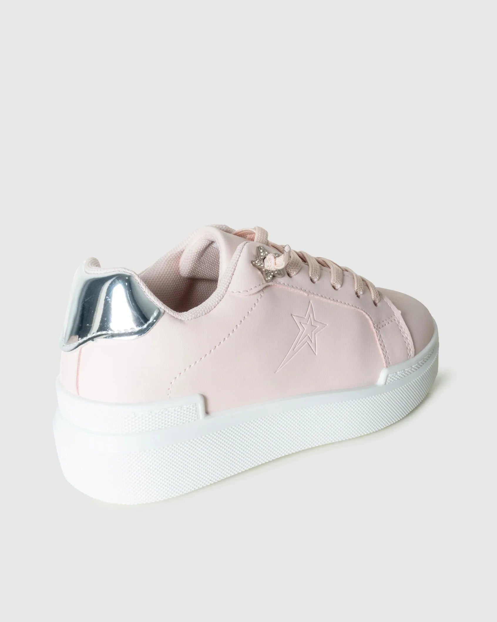 Kids Allie Pink Pu star detail sneaker back