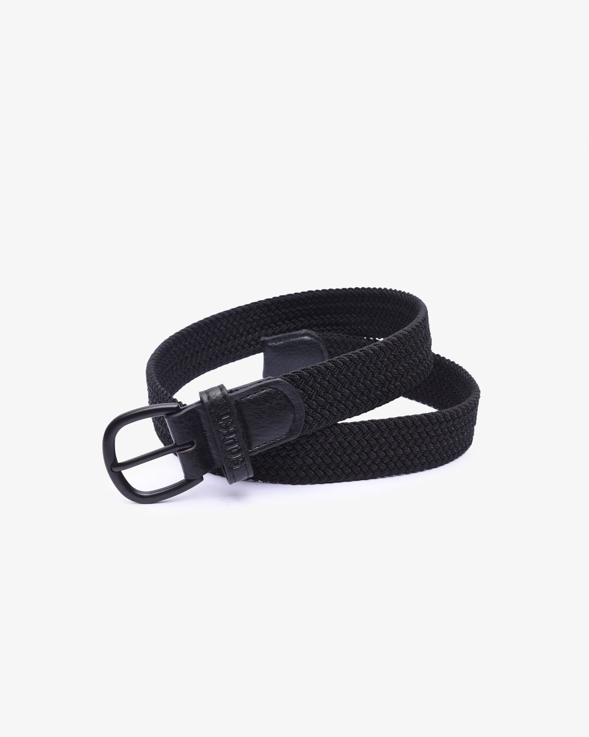 Black kids stretch woven belt by Soviet, durable accessories with adjustable fit, featuring a woven design and classic style.