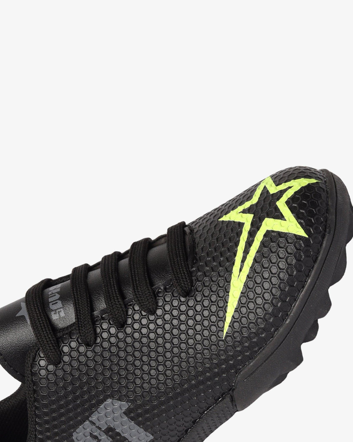 Black Soviet Youth Runner plim casual PU lace-up sneaker with lime accents, showcasing a trendy athletic footwear design.