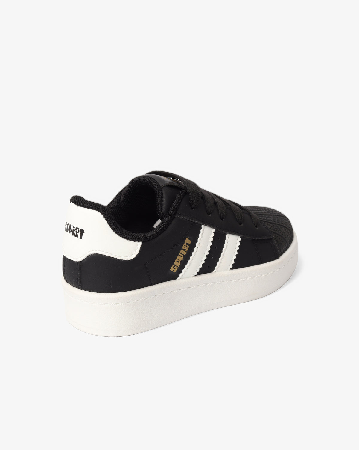 Black and white Soviet Youth Stargaze Platform low-cut casual footwear with a chunky platform sole.