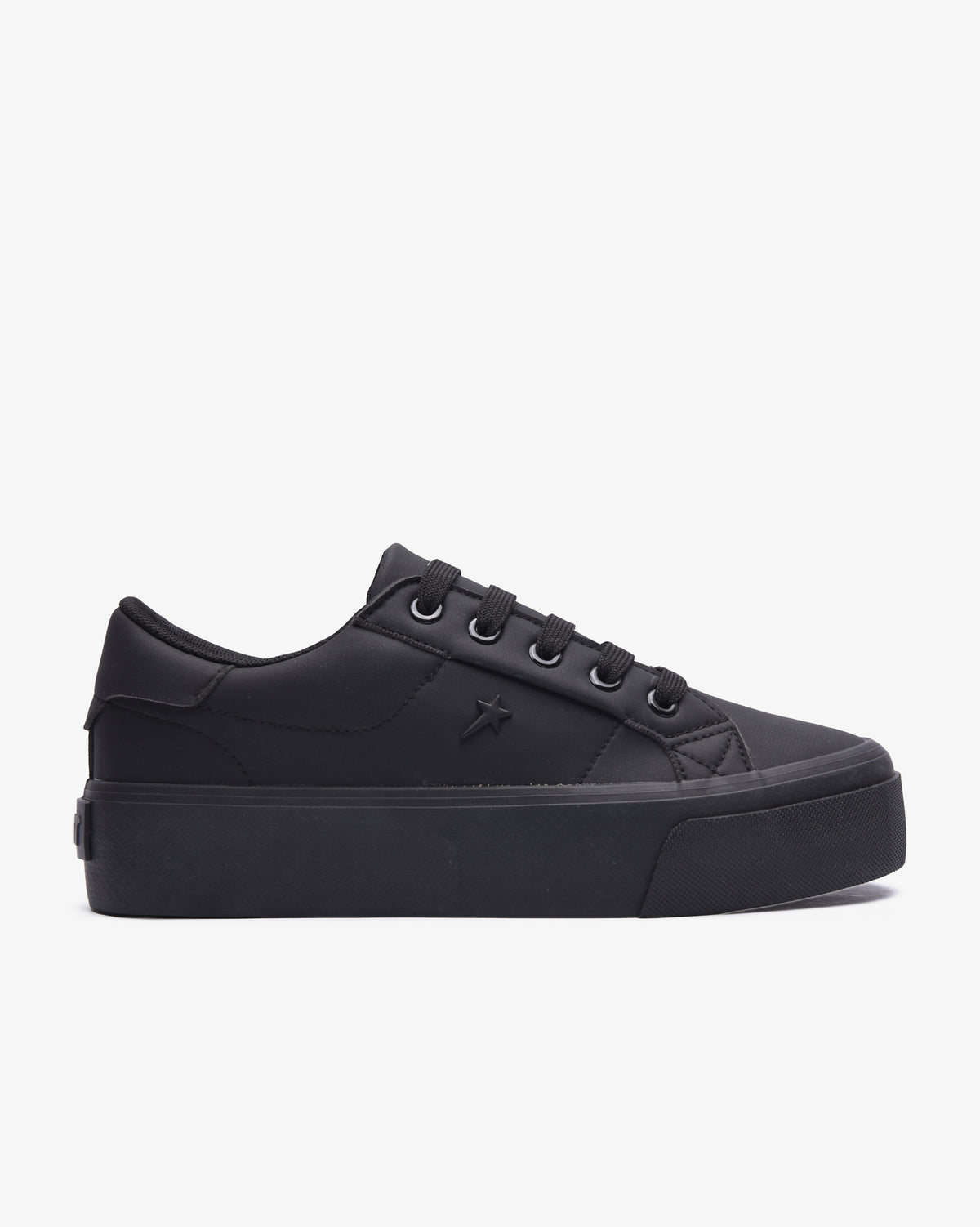Ladies Angela 26 - Vulcanized PU Lace Up Platform Sneaker