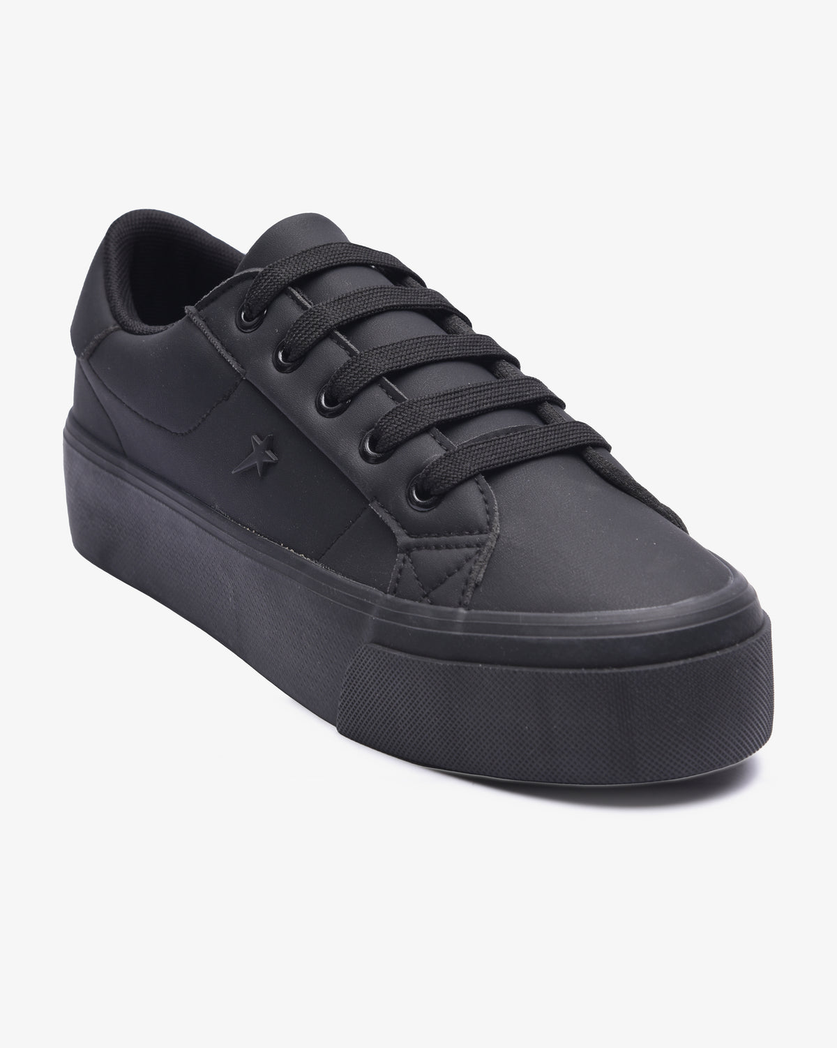 Ladies Angela 26 - Vulcanized PU Lace Up Platform Sneaker