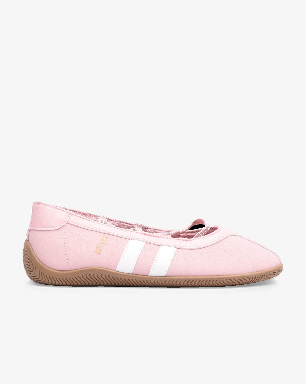 Pink and white Ladies Anna Plim Ballet Slip-On shoes by Soviet shown on a plain background