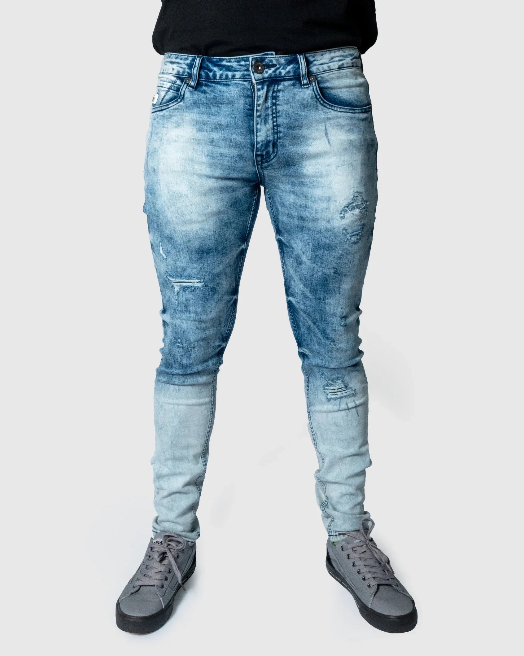 Mens Lazano #4 - Skinny Acid Wash Jeans
