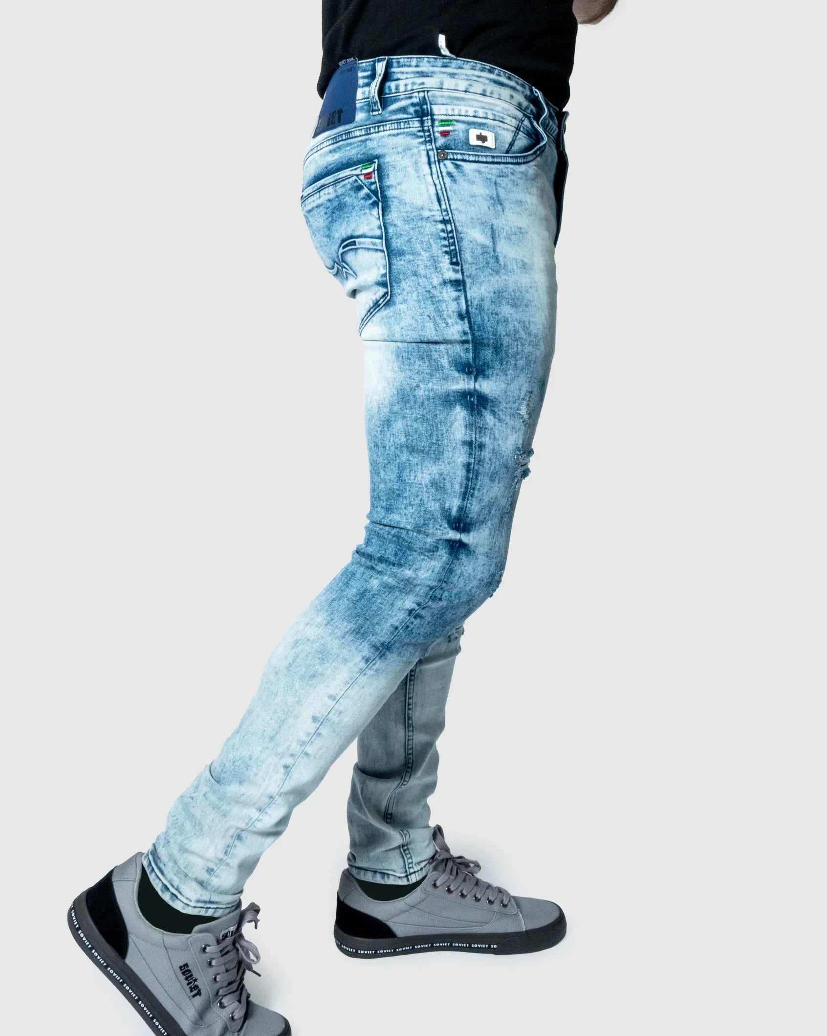 Mens Lazano #4 - Skinny Acid Wash Jeans