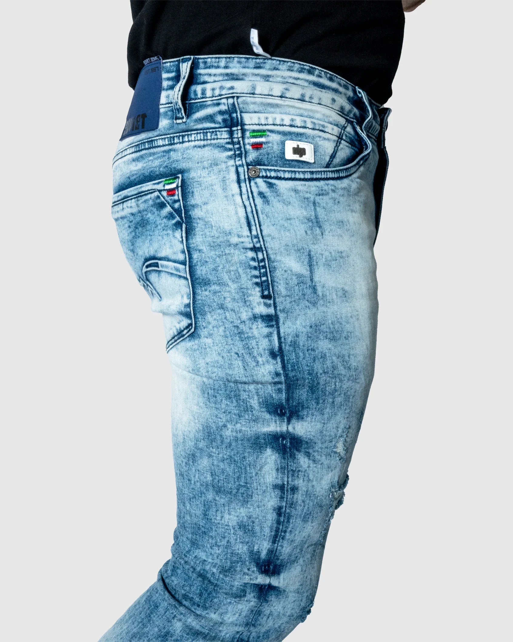 Mens Lazano #4 - Skinny Acid Wash Jeans