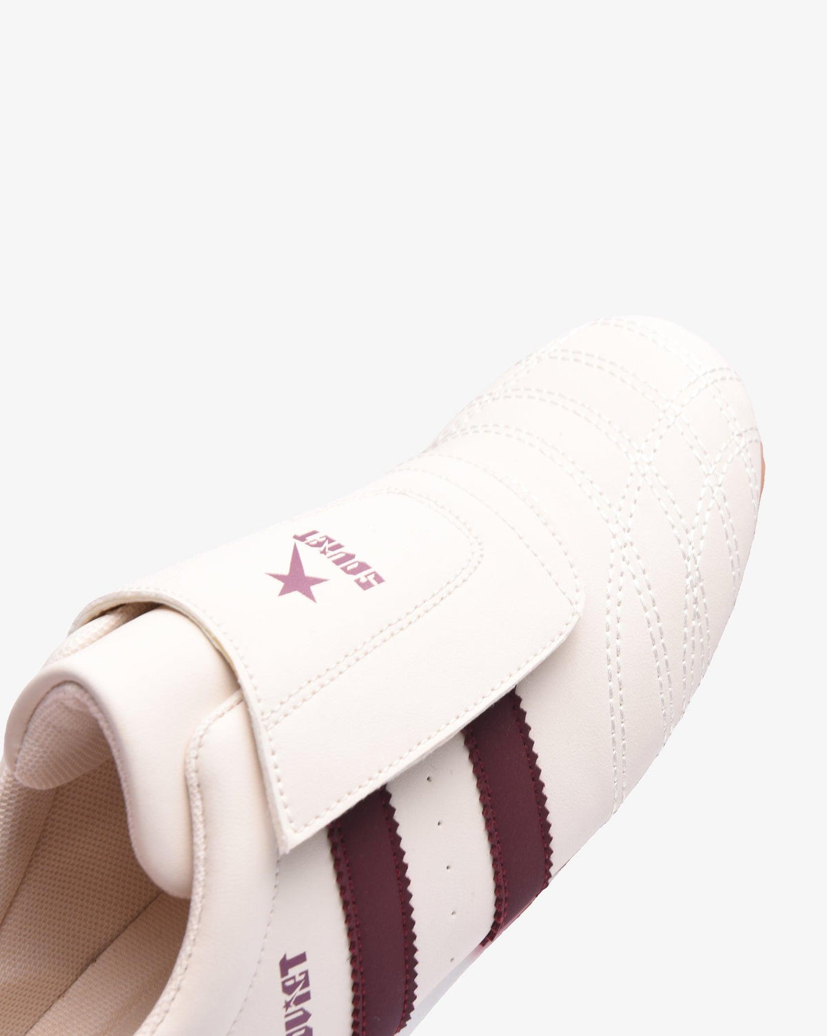 Soviet Ladies Domino low cut retro slip-on sneaker in plum color, casual footwear with a sleek design and comfortable fit.