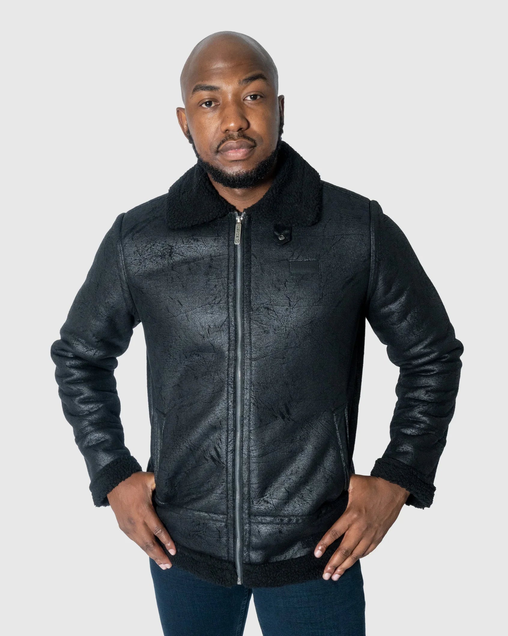 Mens Leonard - Faux Suede & Fleece Jacket