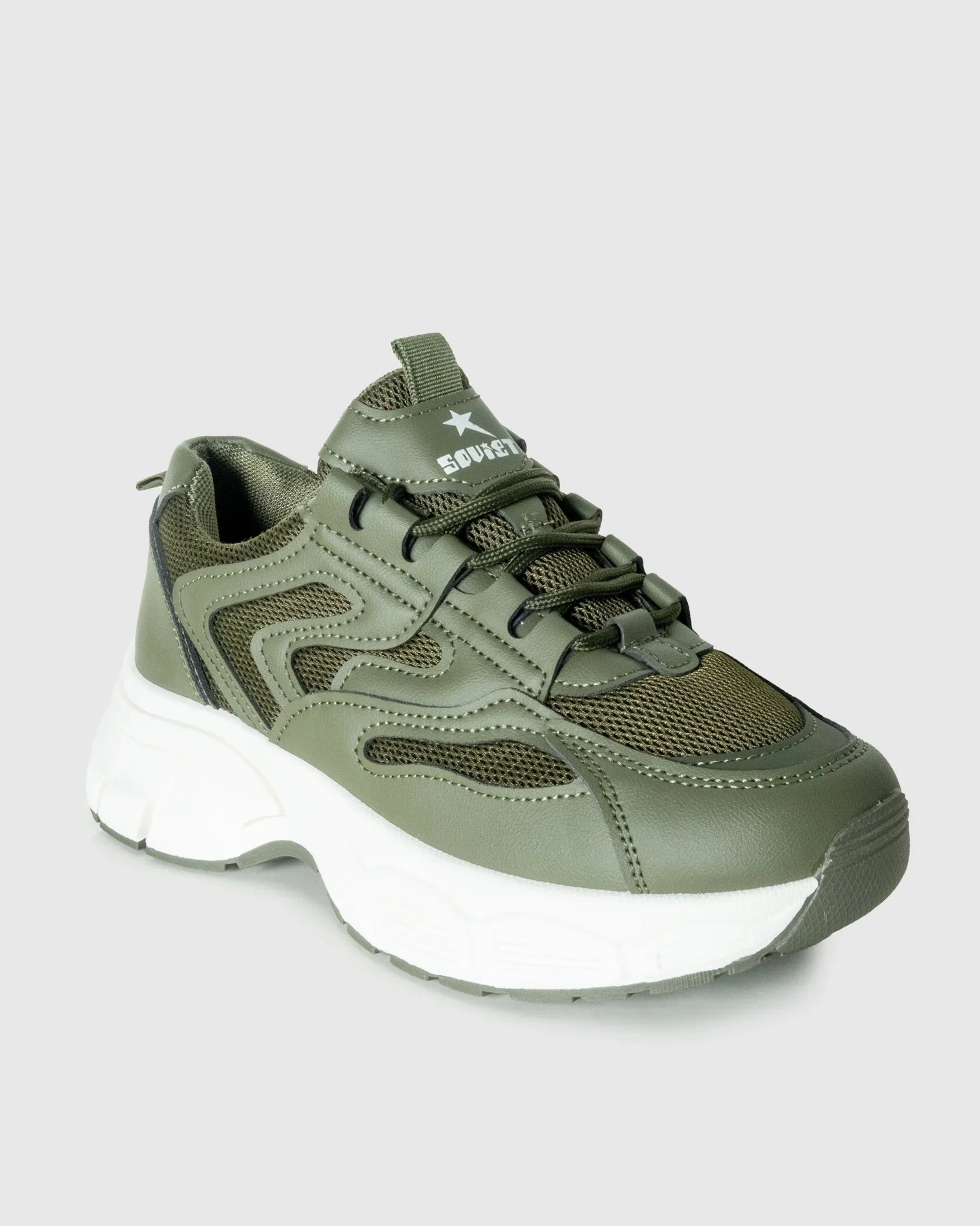 Ladies Evander - Mesh & PU Athleisure Sneaker