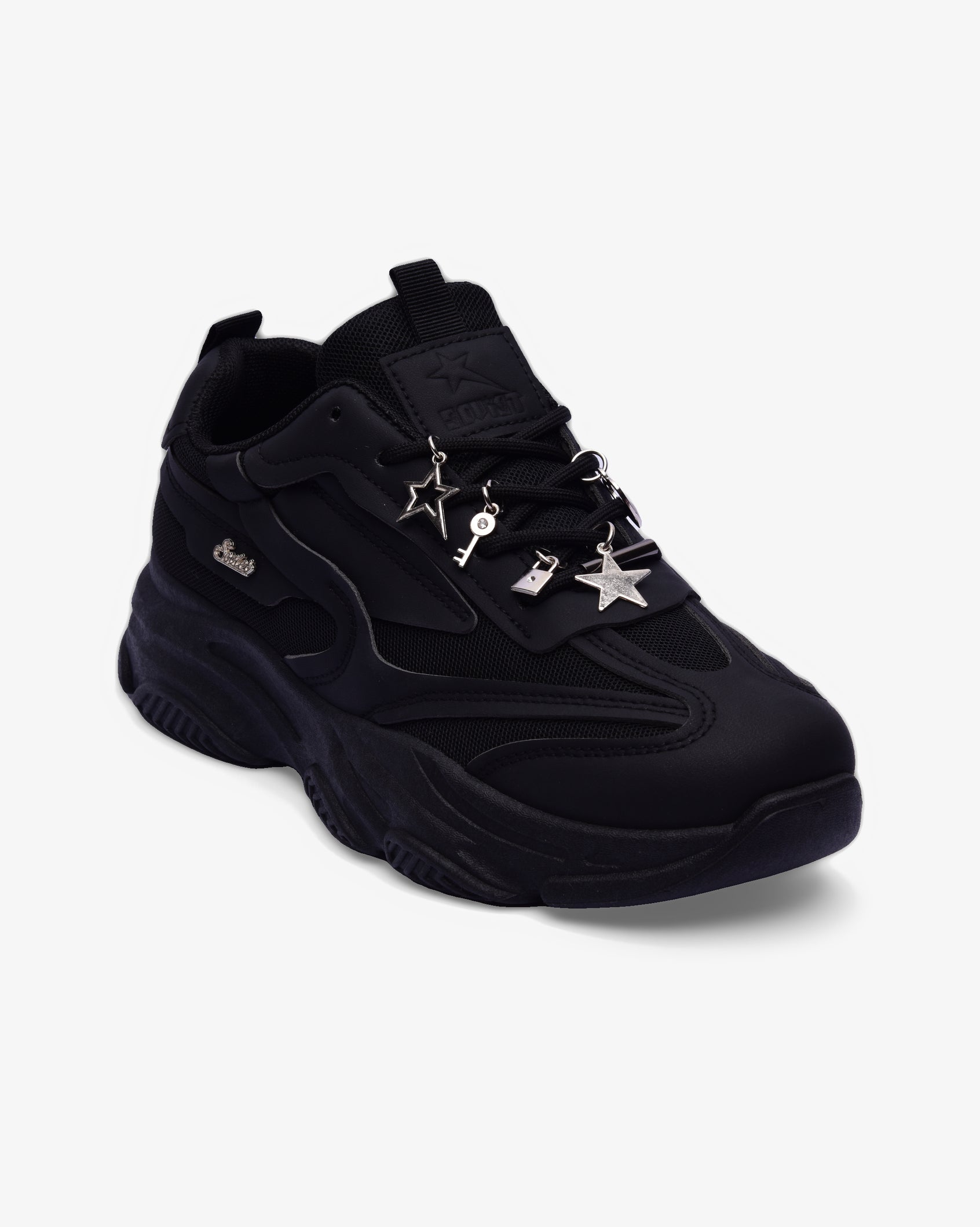 Ladies Hilton Charms - Mesh/PU Chunky Sneaker With Charms