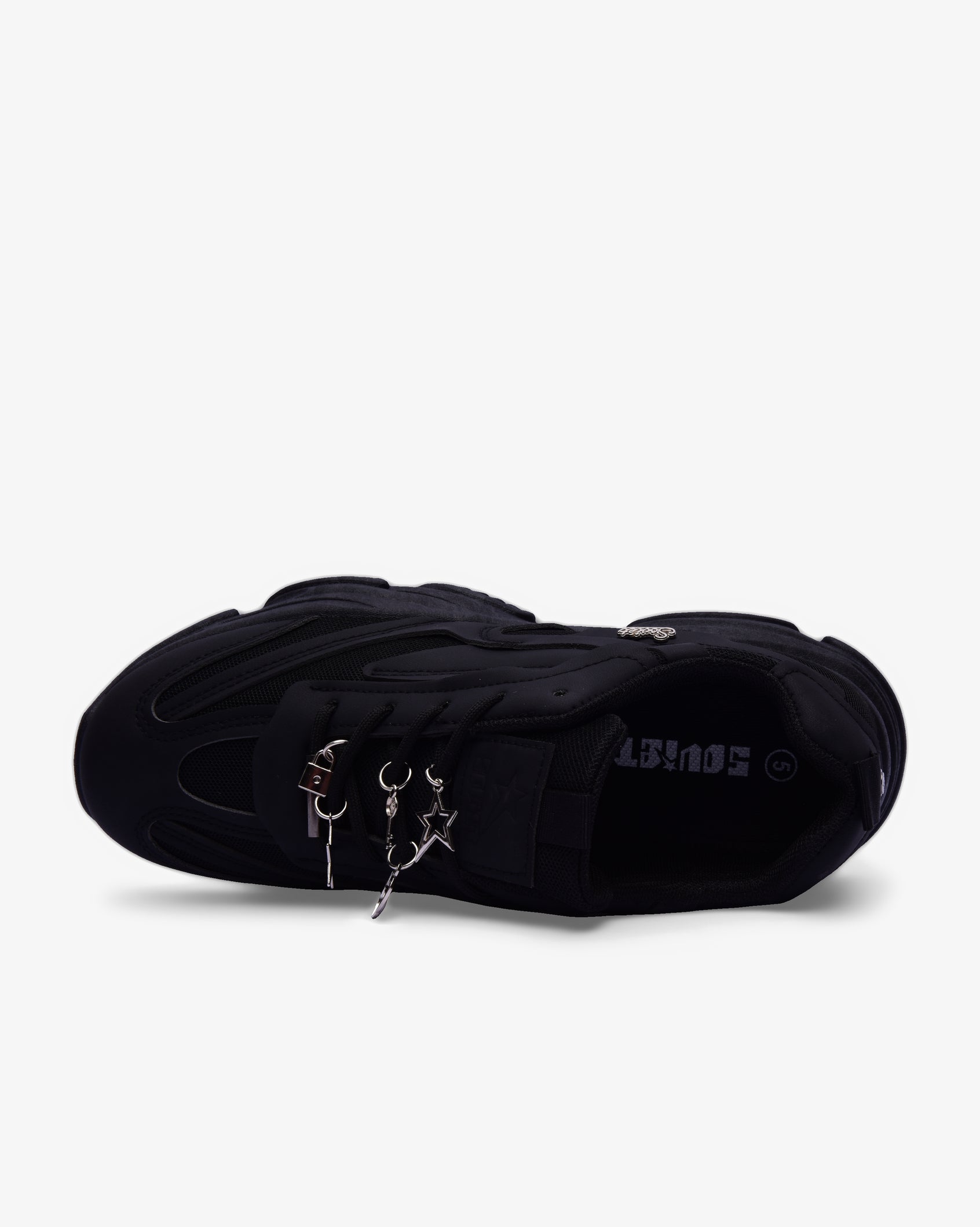 Ladies Hilton Charms - Mesh/PU Chunky Sneaker With Charms