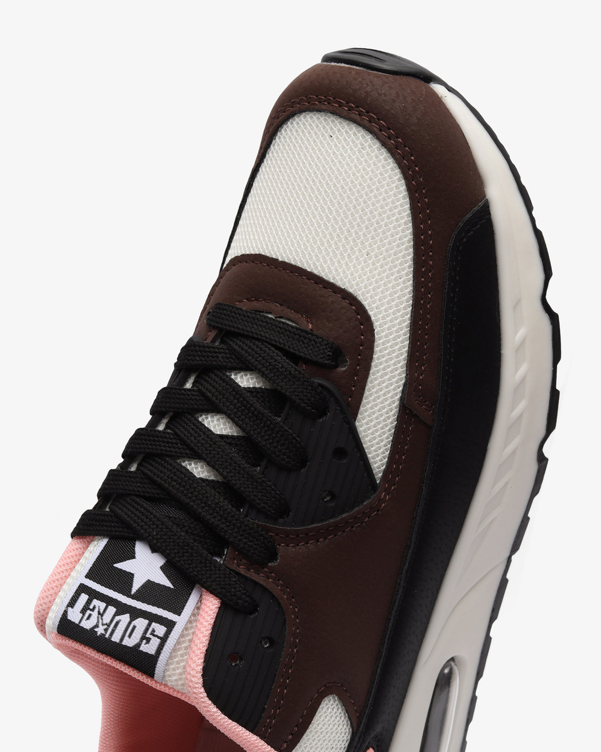 Ladies Soviet Kirk Airbubble athleisure sneaker in white, brown, and black featuring modern sporty design and comfort-focused footwear.
