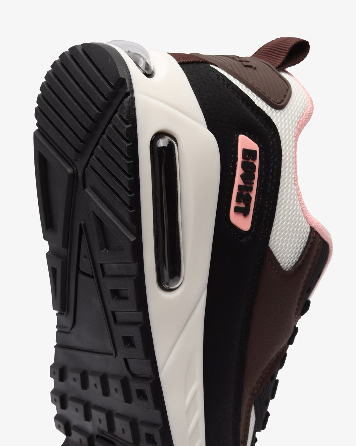 Ladies Soviet Kirk Airbubble athleisure sneaker in white, chocolate, and black with sporty design and cushioned sole.