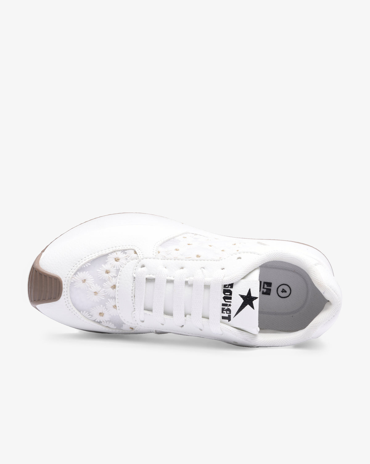 Ladies Lacey - PU Floral Mesh Sneaker