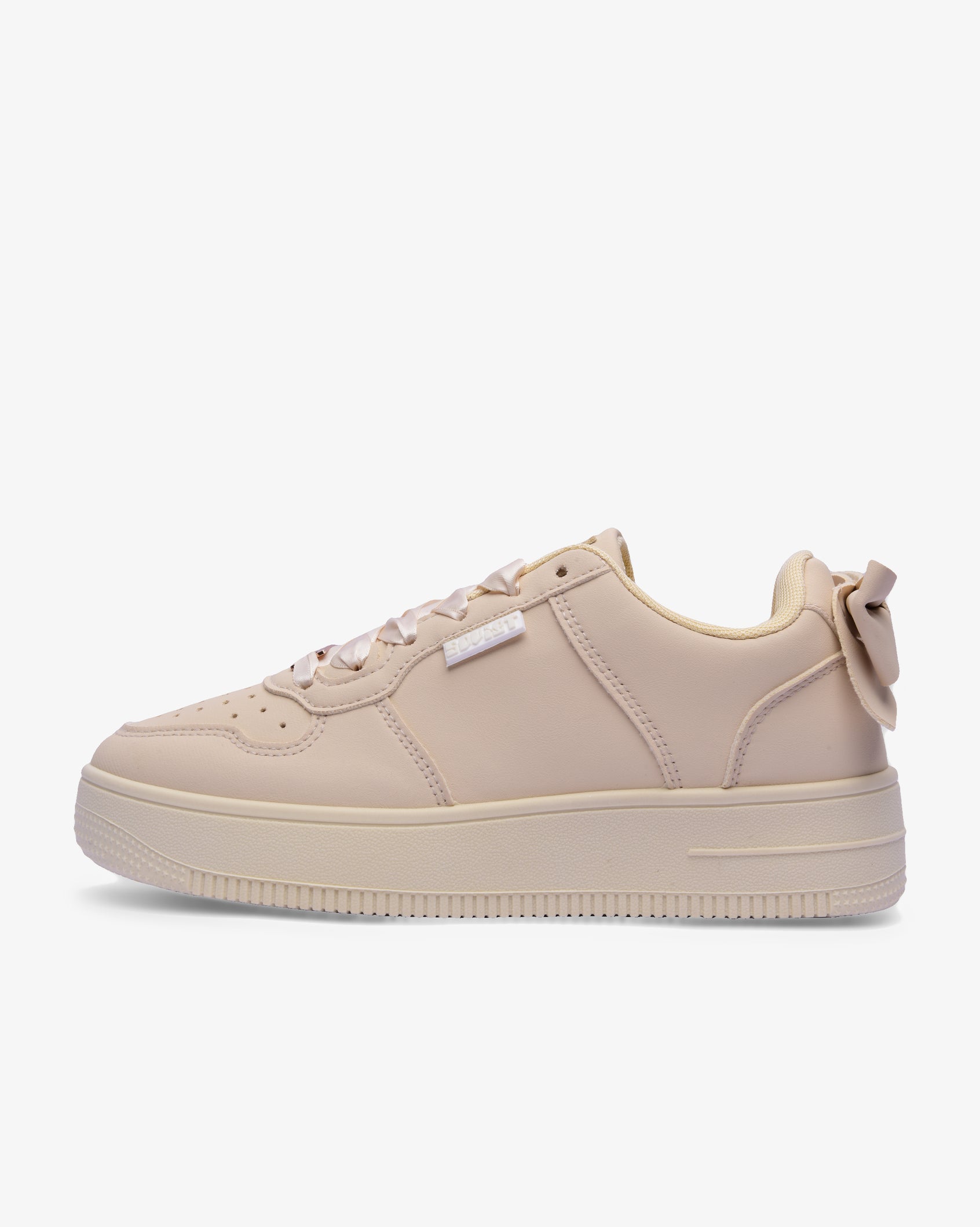 Ladies Leandro Bow - PU Sneaker With Bow/Satin Laces