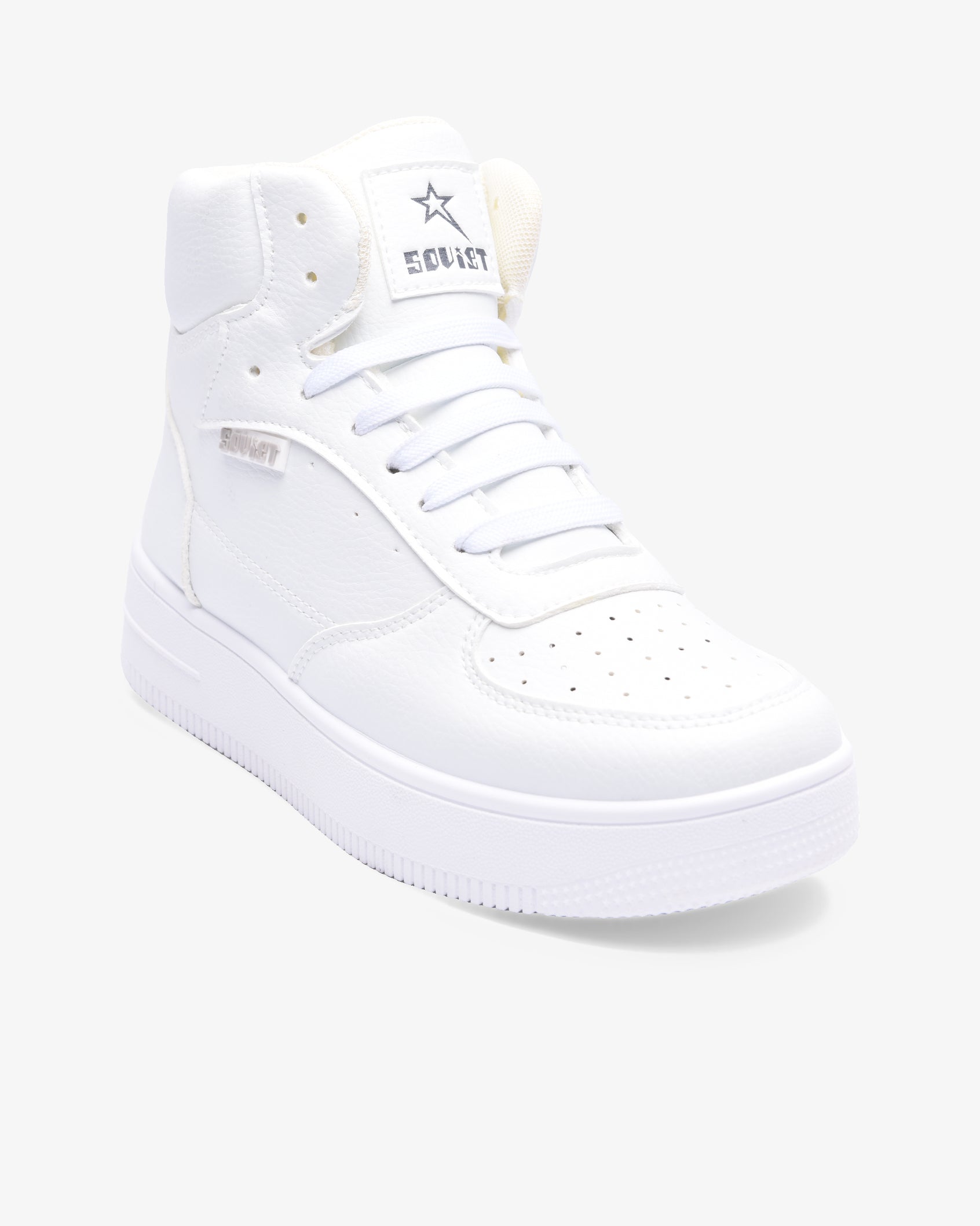 Ladies Leandro Hi - PU Mid Cut Lace Up Sneaker