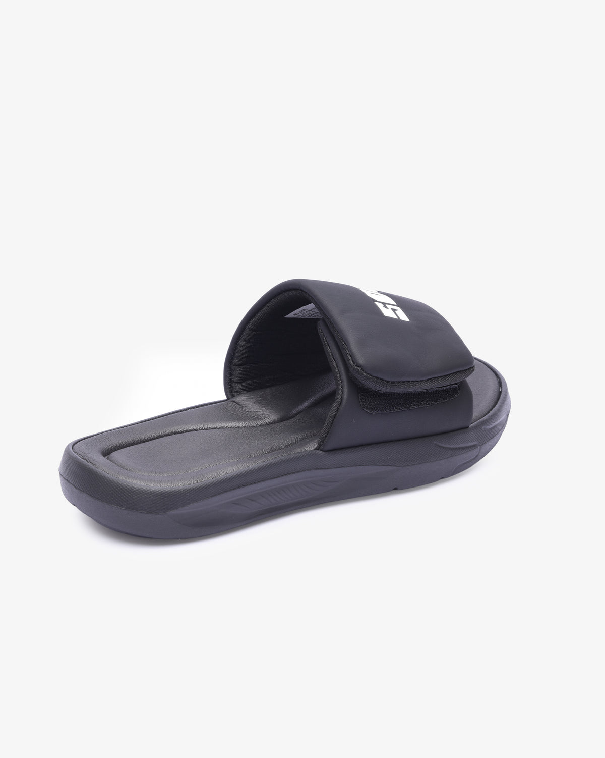 Black Eva padded slider sandals for women by Soviet, featuring comfortable padded straps and a sleek, minimalist design.