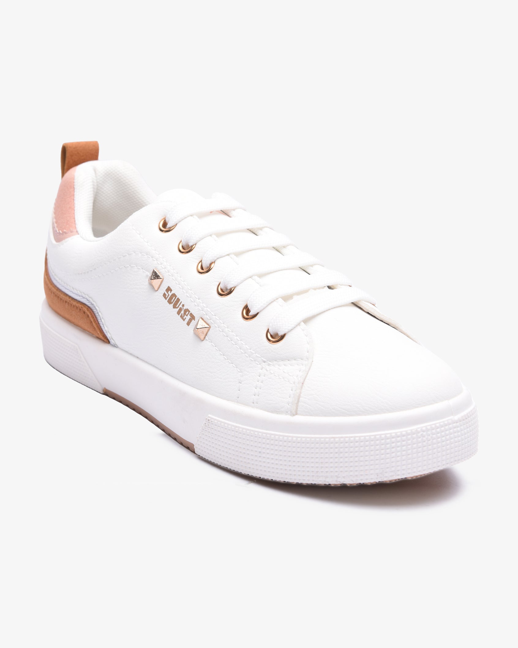 Ladies Mahogany - PU Multi Panel Lace Up