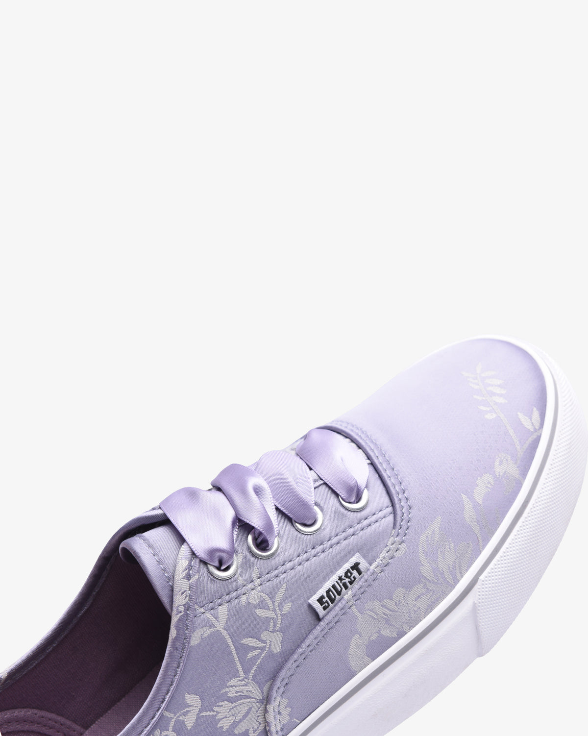 Ladies Orchid - Low Cut Lace Up Floral Canvas