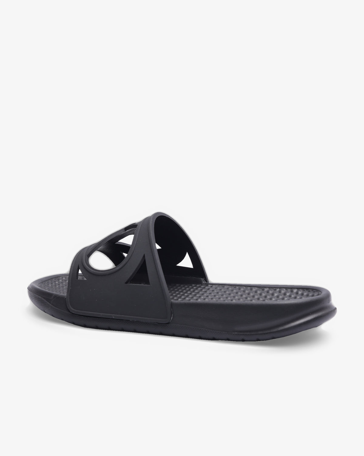 Black Soviet Ladies Rachelle Eva padded slider footwear with cushioned straps and a sleek, comfortable design.