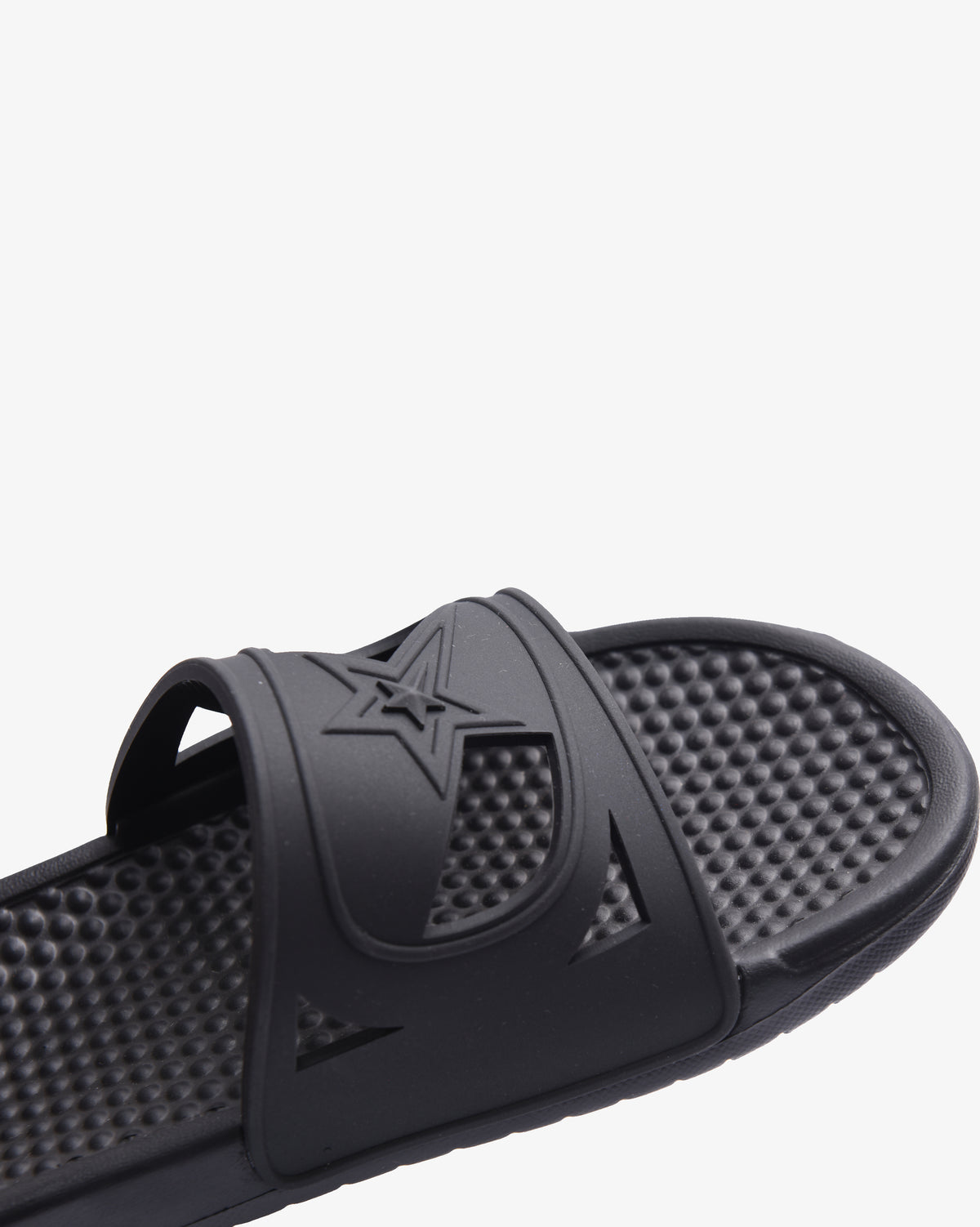 Black Eva padded slider sandals for women by Soviet, featuring a sleek and comfortable footwear design.