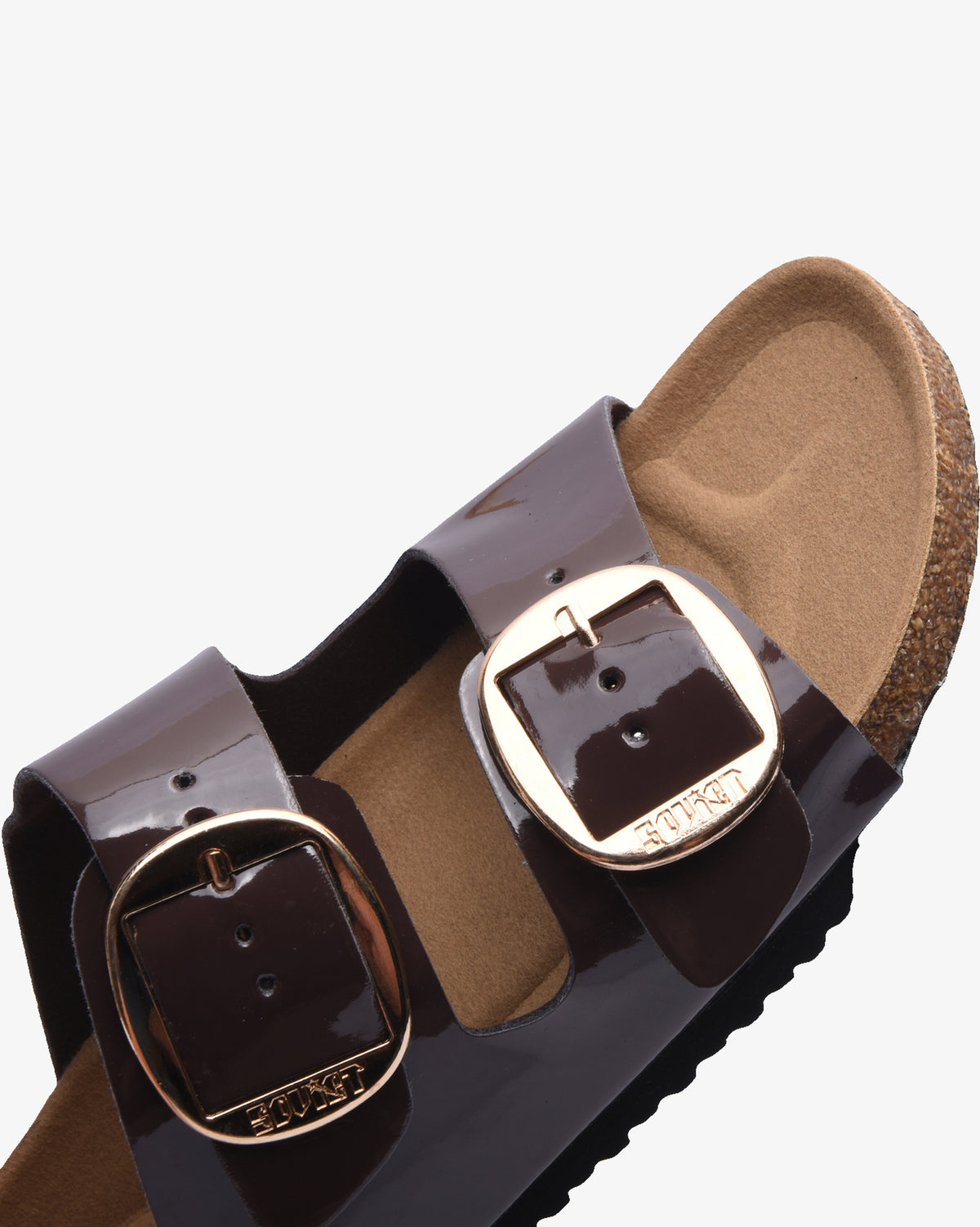 Ladies Stella 26 - Patent Cork Slide Sandal With Buckles