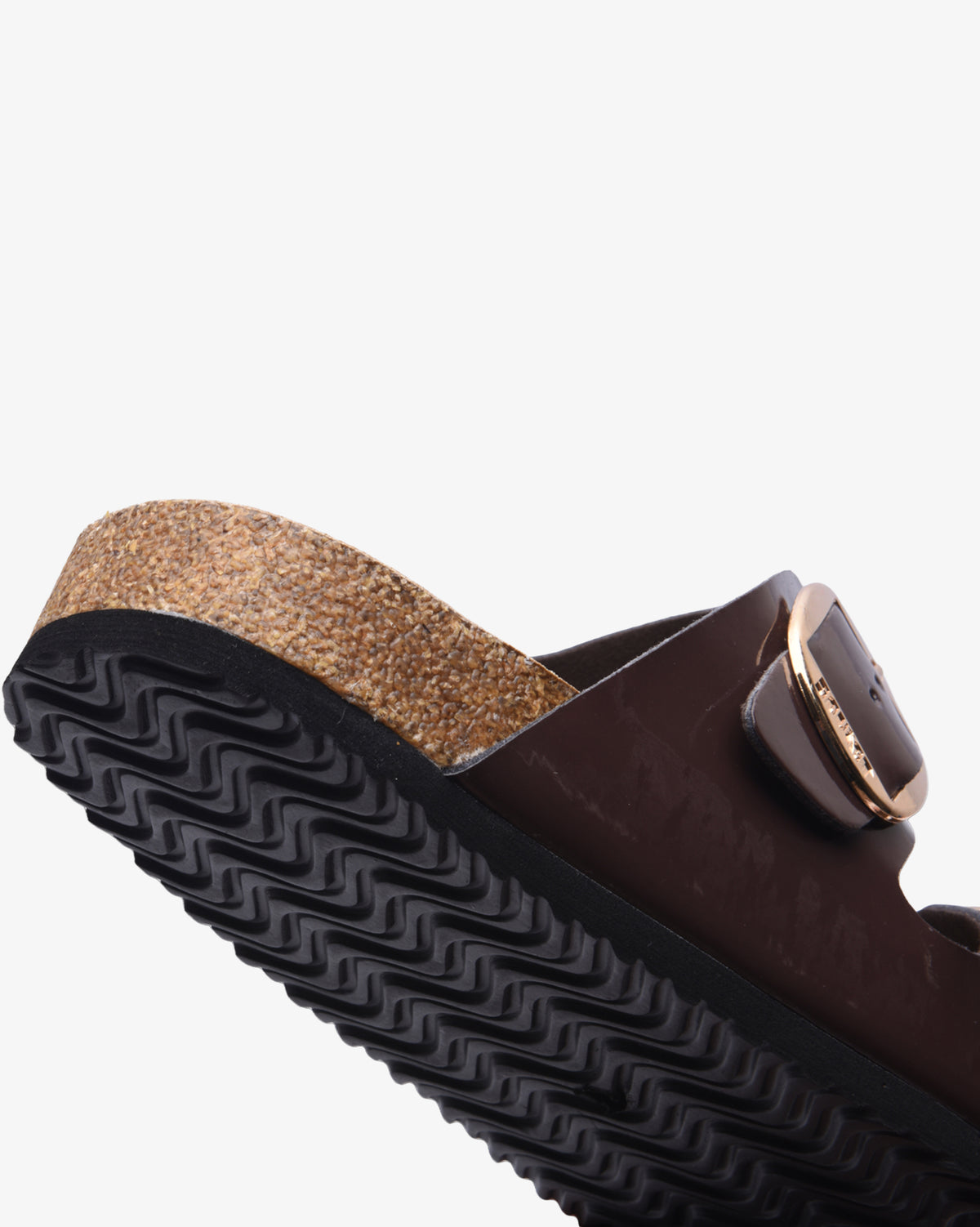 Ladies Stella 26 - Patent Cork Slide Sandal With Buckles