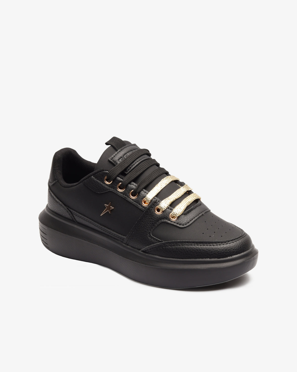 Ladies Sylvie - PU Lace Up Sneaker
