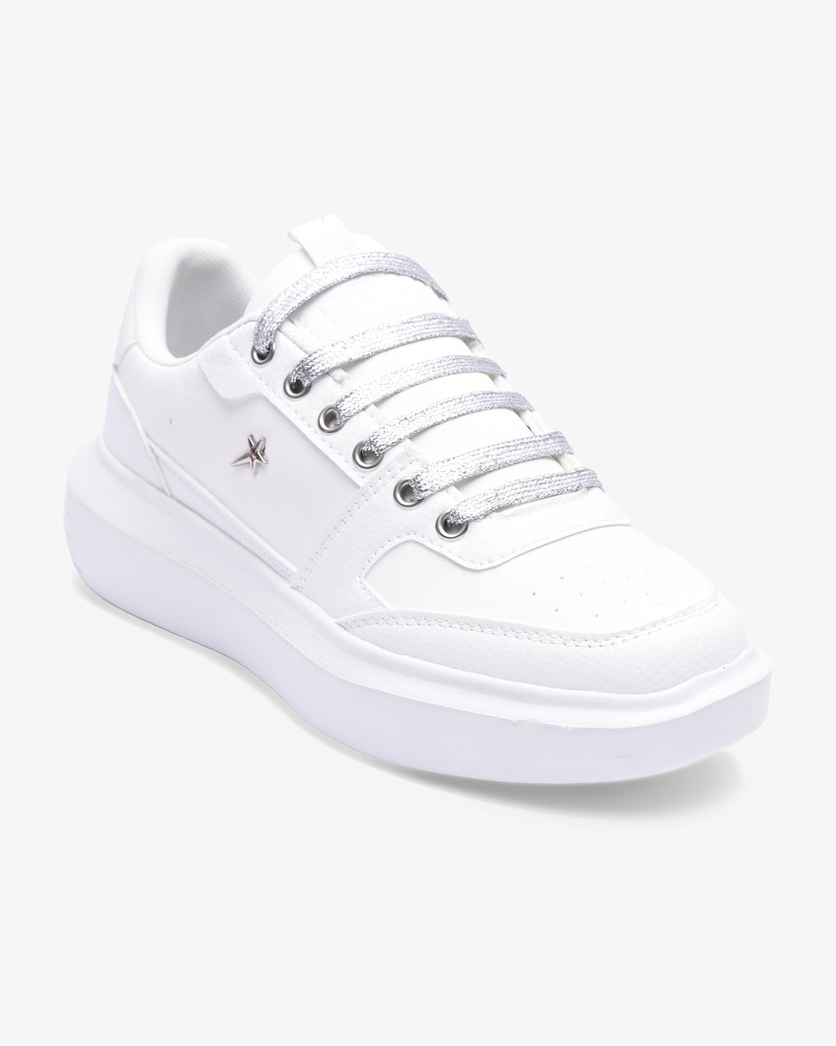 Ladies Sylvie - PU Lace Up Sneaker