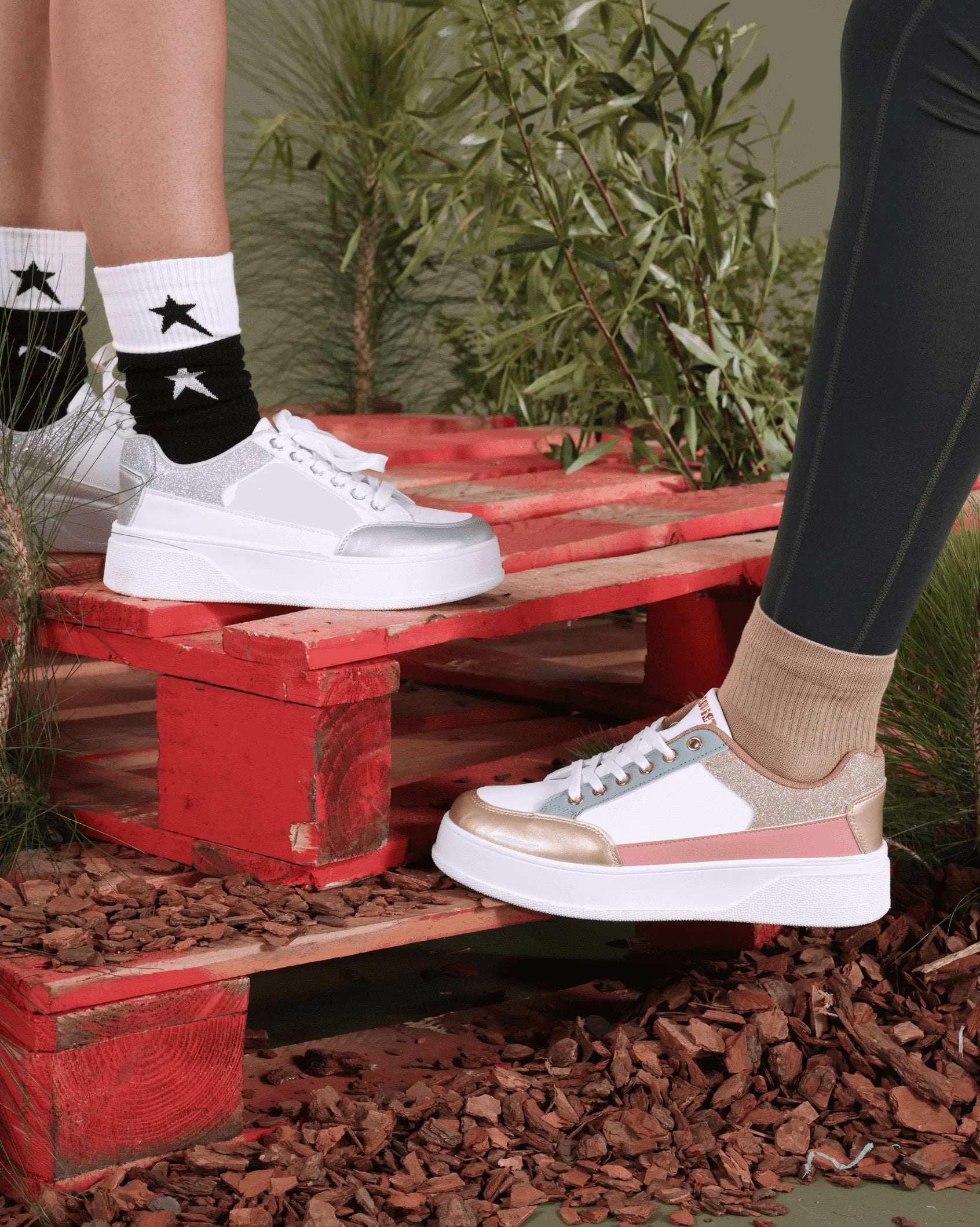 Ladies Jemima - Colourblock PU Sneaker