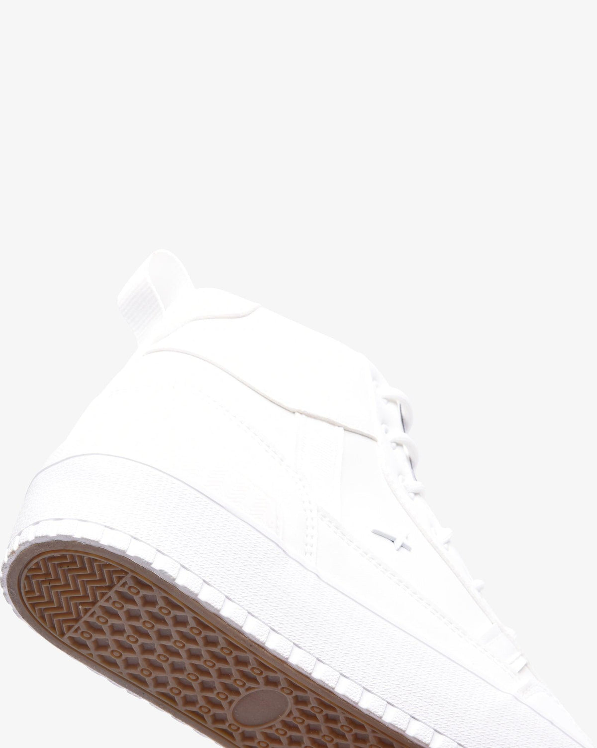 Men's Soviet Augustine PU high cut mixed media upper sneaker, white and black footwear with stylish design and textured details.