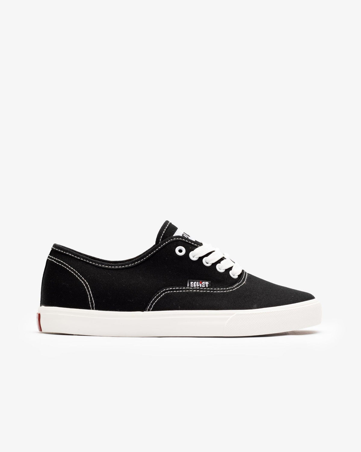 Men's Soviet Barca low cut canvas sneaker in black, showcasing stylish casual footwear with a classic design.