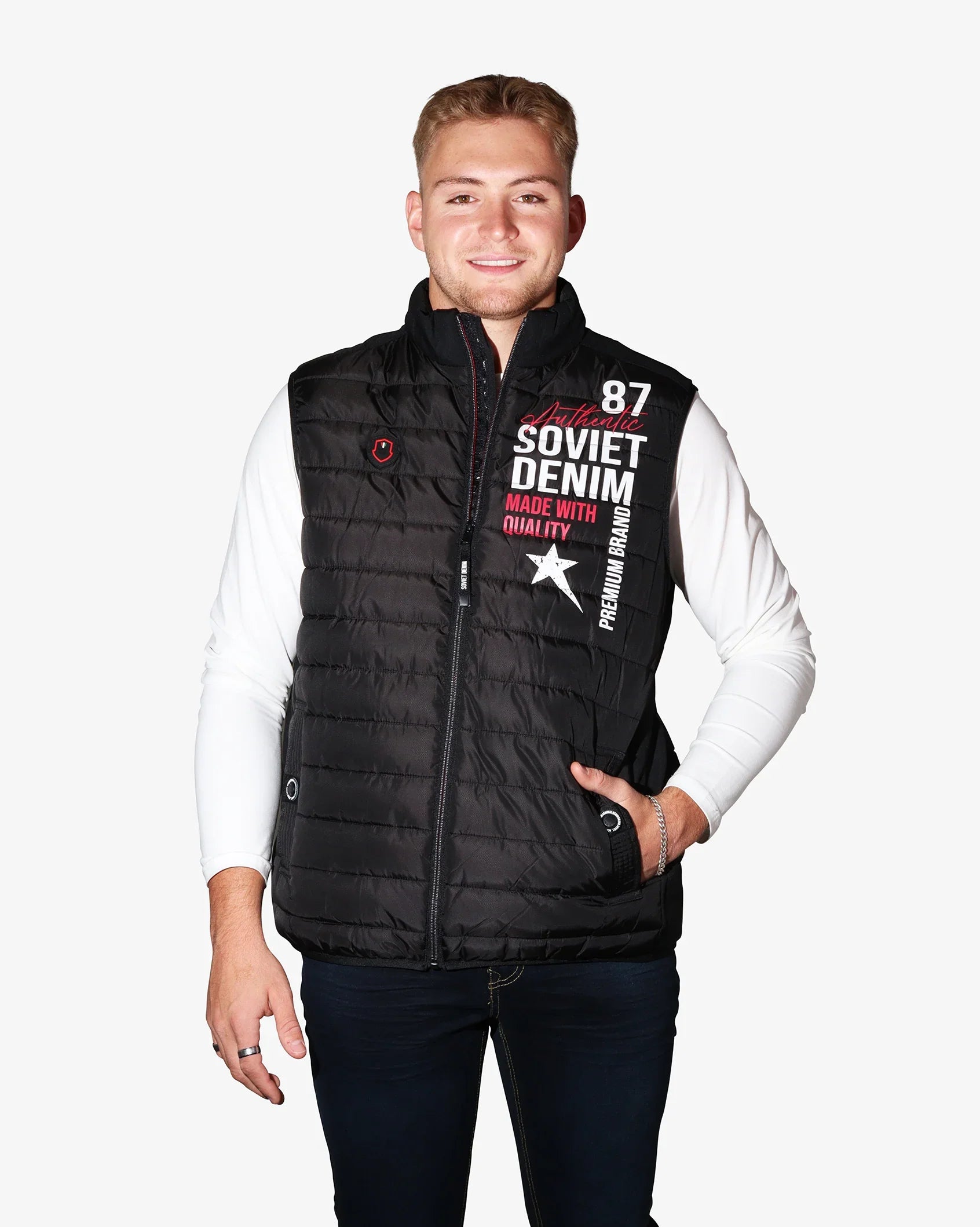 Mens Bello - Quilted Print Gilet