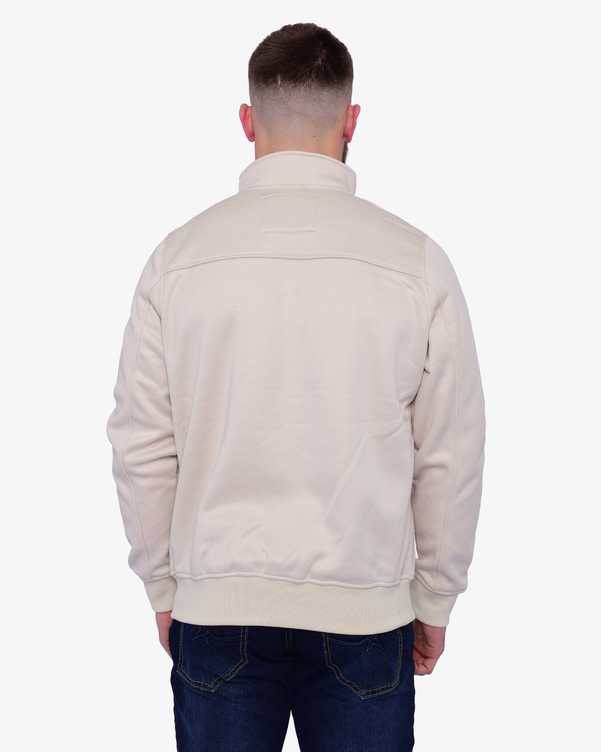 Men's Soviet Dempsey print jacket in light sand color, showcasing the stylish design and fabric details of this apparel piece.