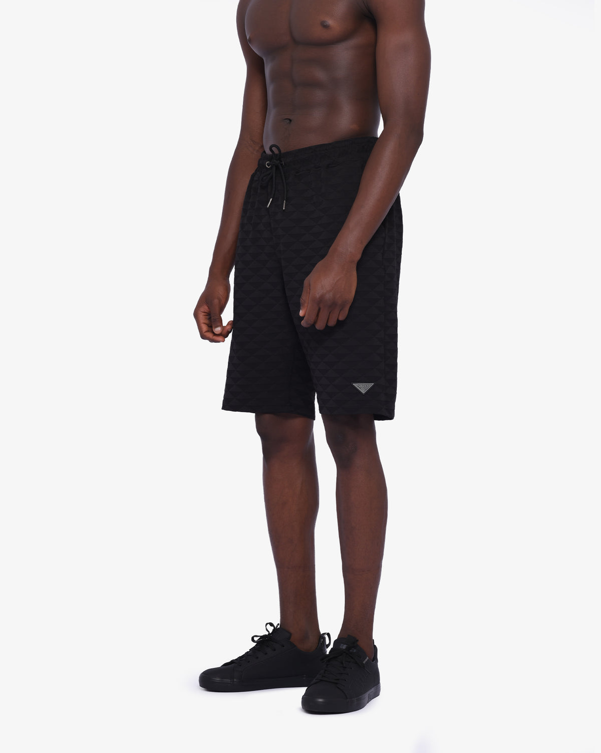 Men's black Ford track shorts by Soviet, featuring athletic design and comfortable fit, perfect for sports and casual wear.