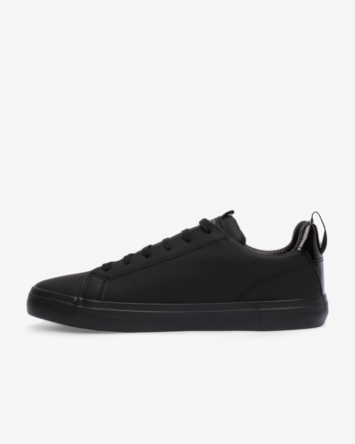Men's Hollywood low cut PU sneaker by Soviet, black monochrome design, casual footwear with stylish sneaker details.