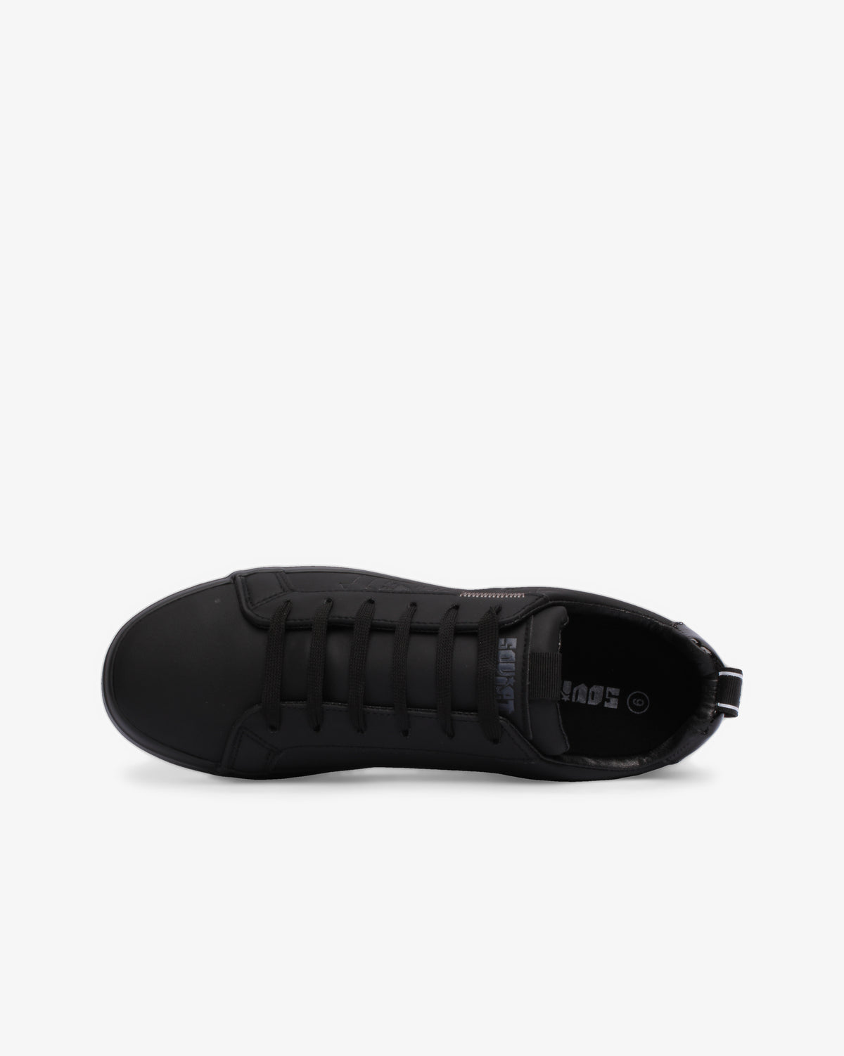 Men's Hollywood low cut PU sneaker by Soviet, black monochrome design, stylish footwear with a modern silhouette.